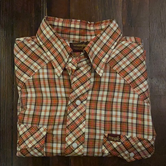Plaid wrangler long sleeve shirt - Picture 4 of 6